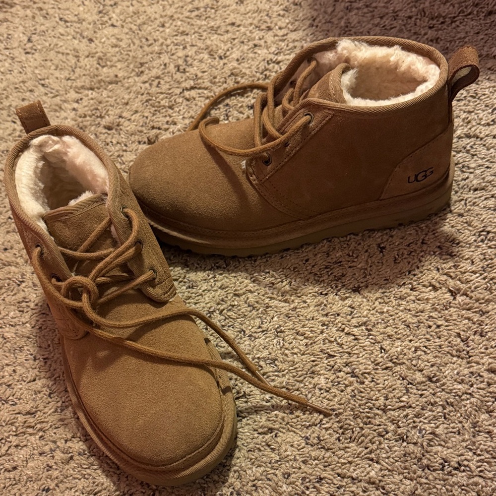 UGG Tan Suede Lace-Up Boots